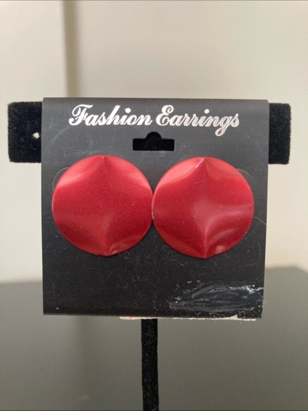 Fashion Jewelry Red Round Dome Stud Earrings